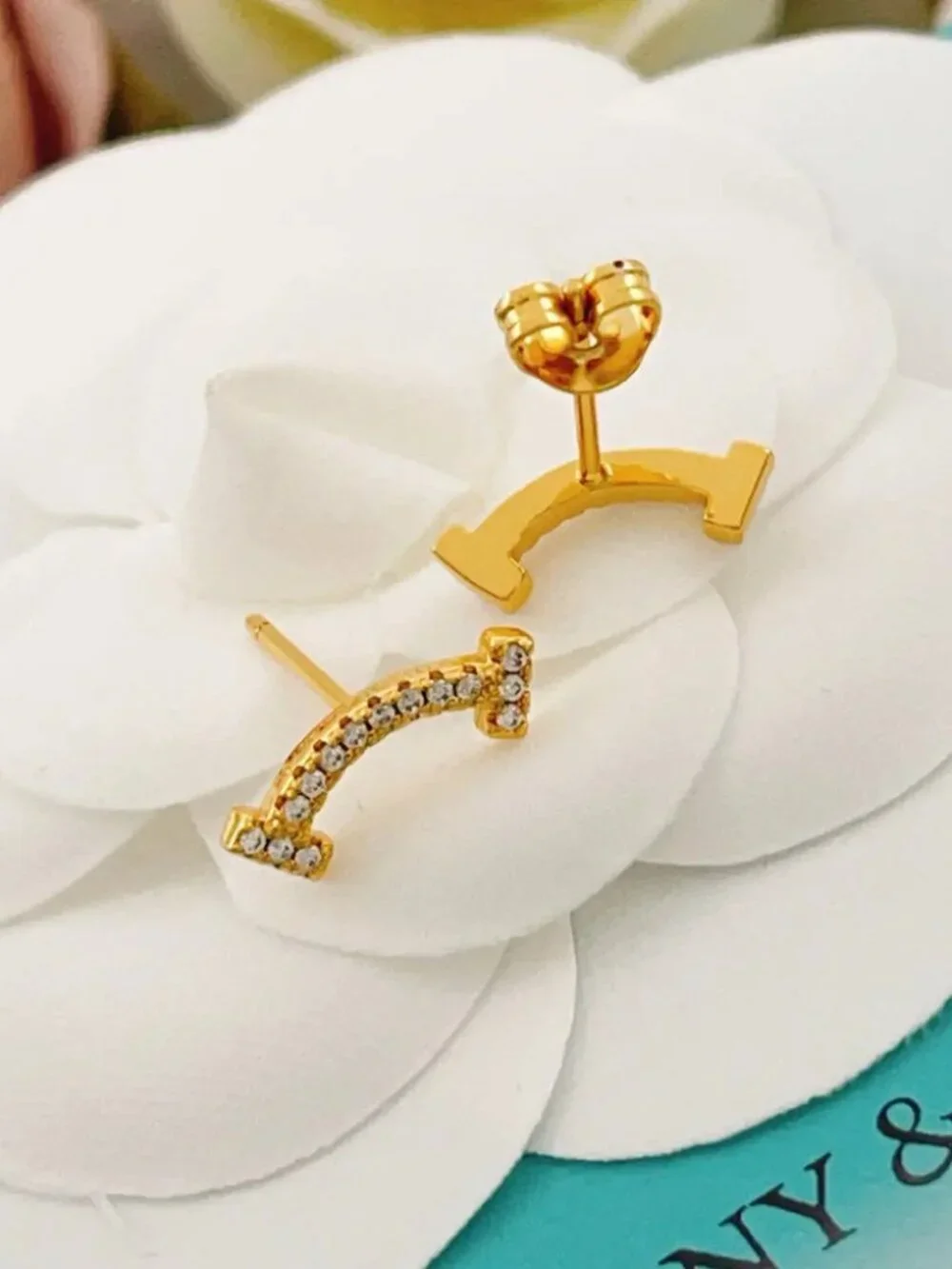 Tiffany & Co. Gold Starry Night Smile Earrings